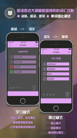 Game screenshot 成人高考 - 英语考试大纲最新高频核心词汇 - 单词强化训练 hack