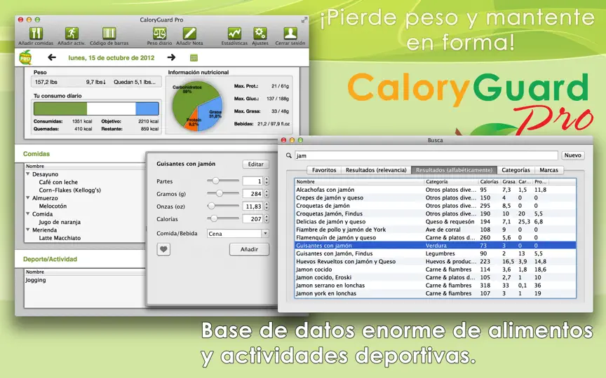 Captura de pantalla de CaloryGuard Pro en iPhone 2