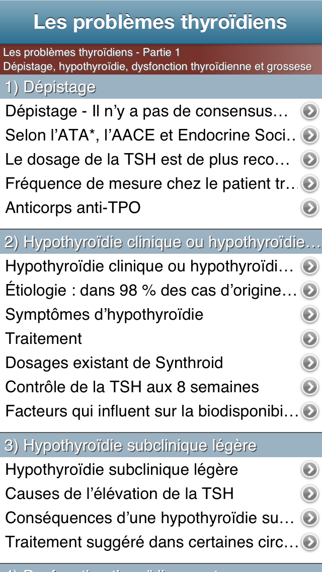 Les problèmes thyroïdiens Screenshot