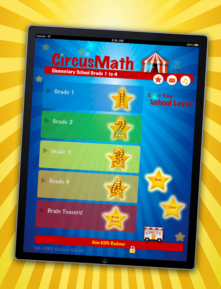 #1. CircusMath – Mathematics for the Elementary School from Grade 1 up to Grade 4 (iOS) 由: tub KIDS-Edition