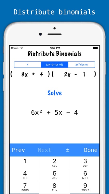 Factorlator - Factoring & Distribution Calculator for Trinomials, Binomials, & Numbers