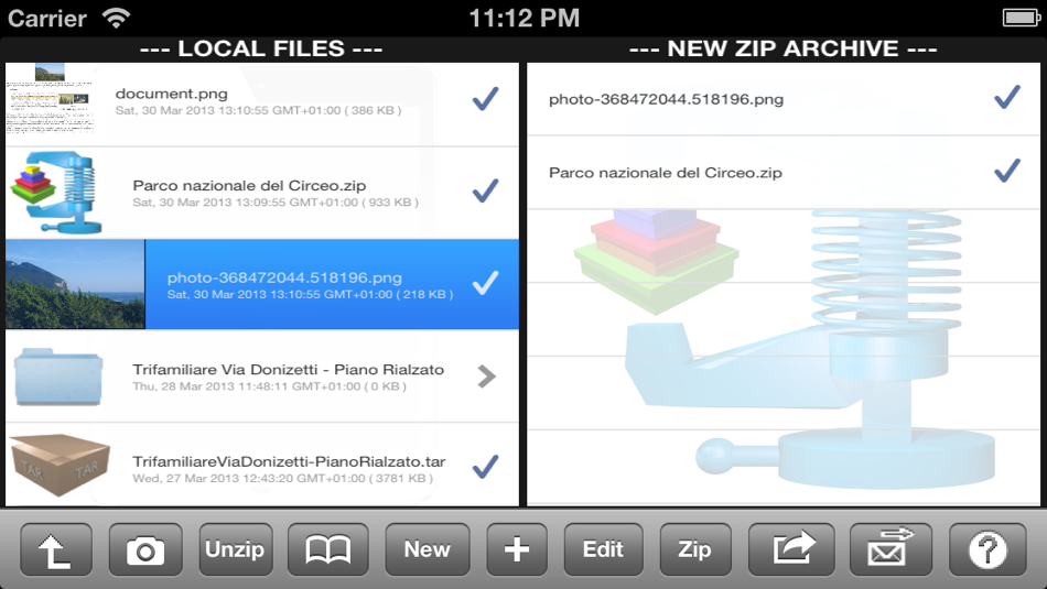 unzip + zip & send - 1.6 - (iOS)