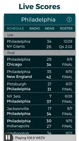 Game screenshot Philadelphia Football Radio & Live Scores apk