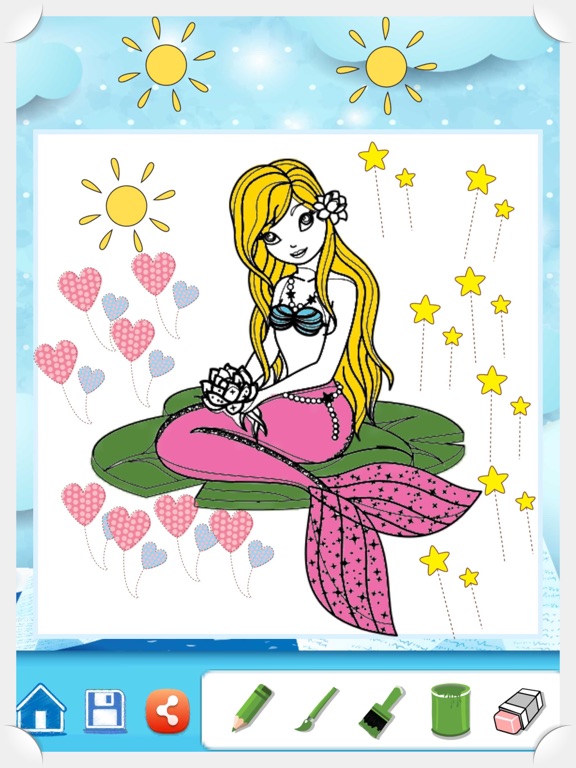 Mermaid Coloring Book Learning Games For Kids 4 th iPad screenshot