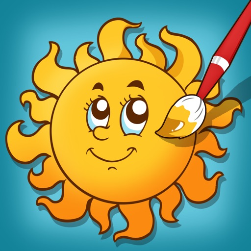 Active Weather Coloring Book for Children: Learn to color the world of sun, rain and clouds Icon