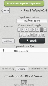 Cheats for 4 Pics 1 Word & Other Word Games screenshot #1 for iPhone