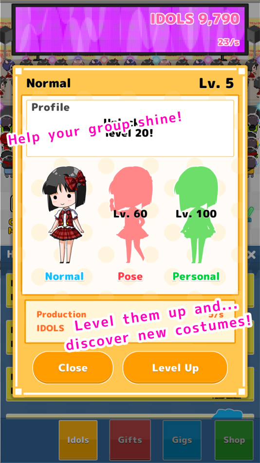 #2. Infinite Idols ~Popular Clicker-style Free Casual Game~ (iOS) 由: Nobollel Inc.
