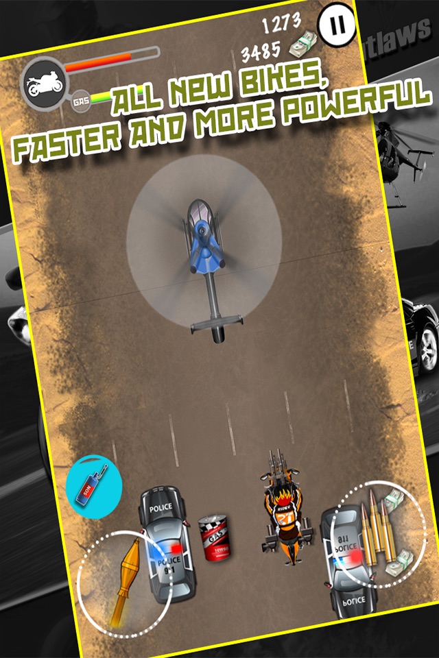 A Desert Outlaw Bike Race Police Chase : PD Nitro 3 Free HD screenshot 2