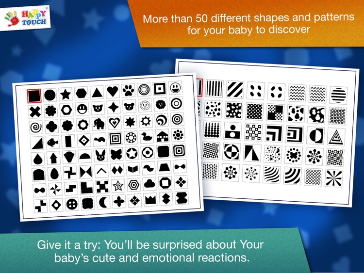 Baby Stimulation: High Contrast Patterns & Shapes - Infant / Baby App by HappyTouch®