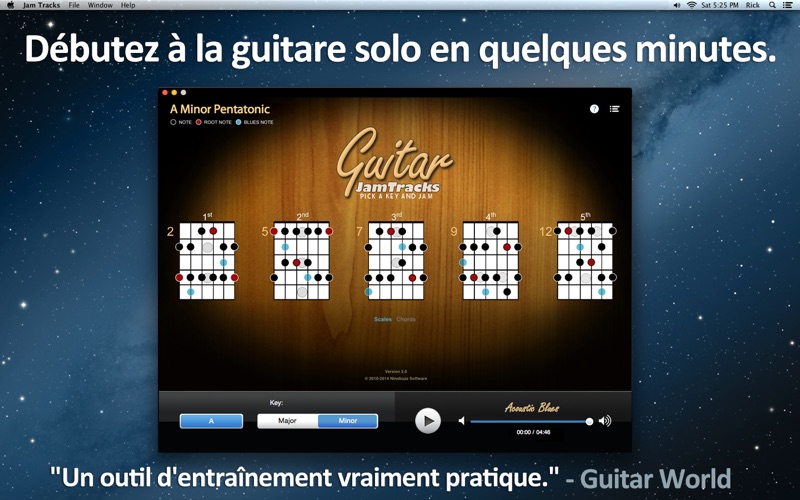 Screenshot #1 pour Guitar Jam Tracks - Professeur de gammes & Compagnon d'entraînement