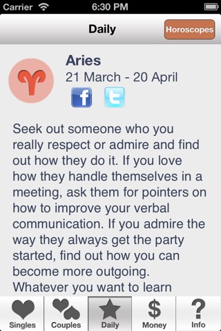 iHoroscopes screenshot 2