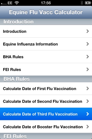 Equine Flu Vacc Calculator screenshot 2