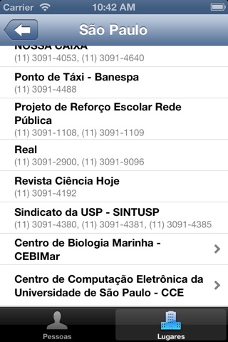 Telefones USP screenshot 4