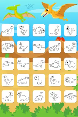 Game screenshot Dinosaurs Connect the Dots and Coloring Book Free hack