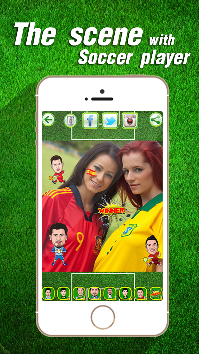 Screenshot #3 pour Cheer World Football Soccer Booth Sticker - 2014 Brazil Edition Awesome Stickiness Camera