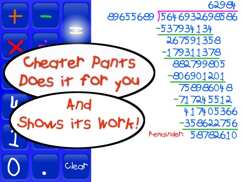 Cheater Pants Calculator HD - Show Your Work Arithmetic! screenshot 2