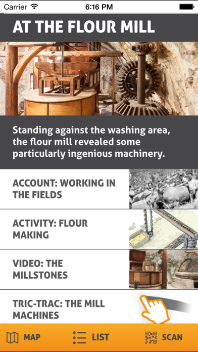 The Entrevaux mills app screenshot