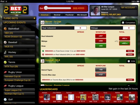 2BET2 Social Betting for iPad screenshot 3