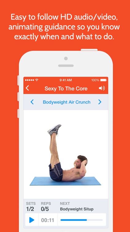 Instant Abs Trainer : 100+ ab exercises and workouts for free, quick mobile personal trainer, on-the-go, home, office, travel powered by Fitness Buddy and Instant Heart Rate