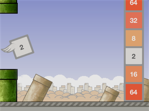 Screenshot #2 for Flappy 2048 Extreme