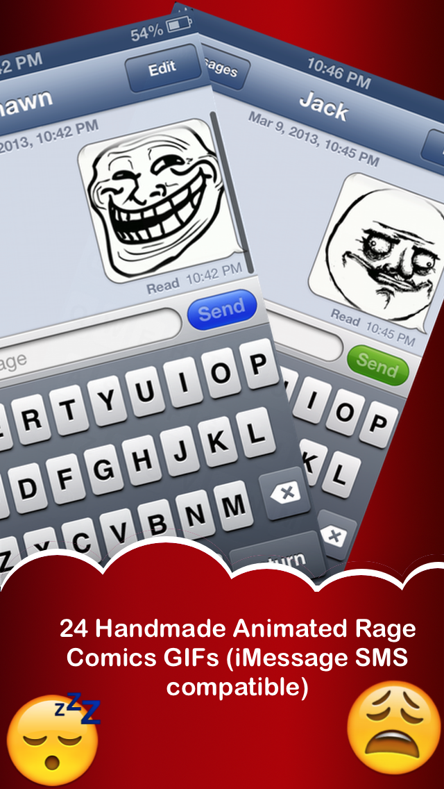 Screenshot #3 pour Emoji 2 Couleur Texte Personnages Symboles & Rage Comics GIF Images Animations FREE