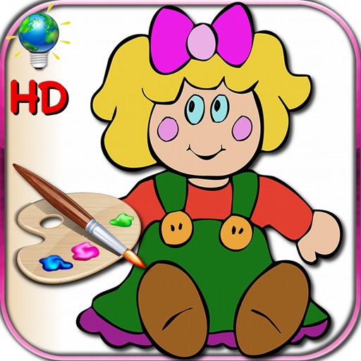 Coloring book for little girls - coloring pages with classic dolls, Russian and kimmi HD