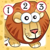 Savannah counting game for children: Learn to count the numbers 1-10 with safari animals