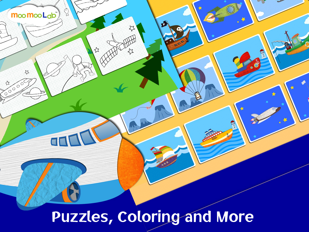 Rocket and Airplane : Puzzles, Games and Activities for Toddlers and Preschool Kids by Moo Moo Lab screenshot 7