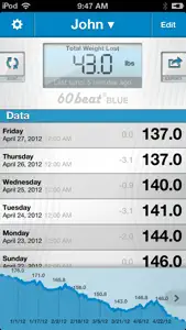 60beat Blue Bathroom Scale screenshot #5 for iPhone