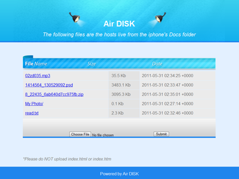 Screenshot #5 pour Air Disk Free - Wireless HTTP File Sharing