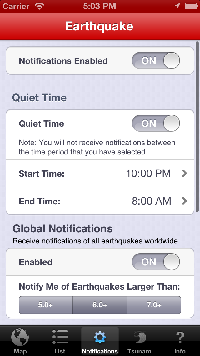 Earthquake - International maps, reports, & custom alerts Screenshot