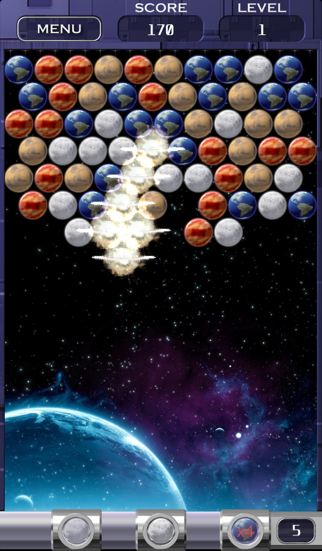 bubble shooter space edition iphone screenshot 2