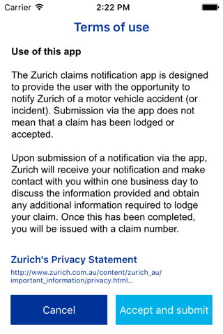 Zurich Aust Motor Claims App screenshot 3