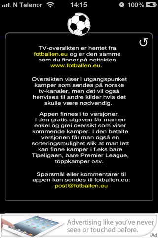 TV-FOTBALL (Gratis) screenshot 4