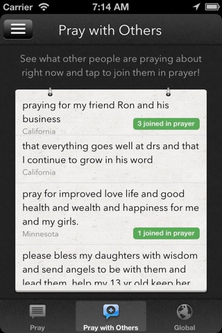 Pray 2x714 - Reminder to pray twice daily at 7:14 AM & PM and share your prayers with others! screenshot 2