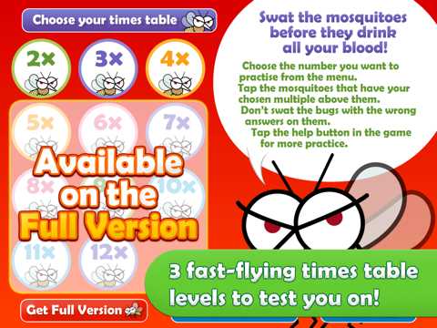 Mosquito Swat Maths: Times Tables Lite screenshot 2