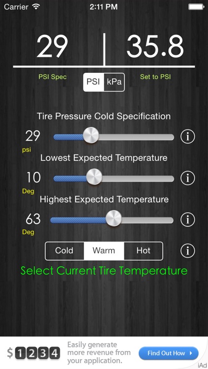 Tire Pressure Correction