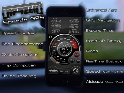 Screenshot #4 pour Speedo GPS - Record de vitesse, vitesse de voiture, ordinateur de cycle, Ordinateur de bord, sur l'itinéraire, HUD