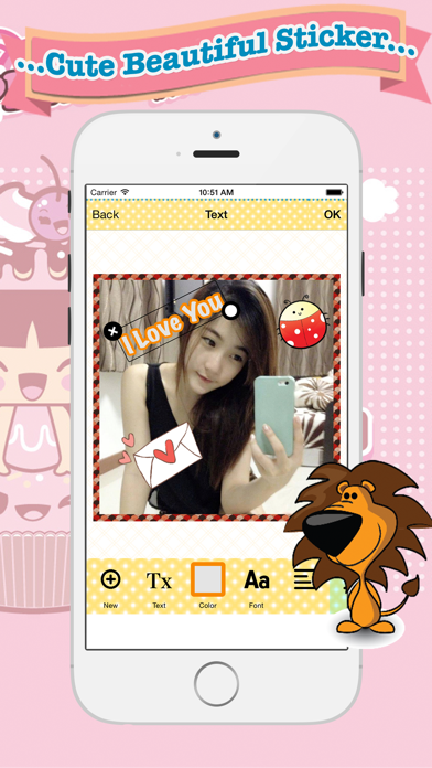 Cute Beautiful Sticker - photo editor, filters, effects, camera plus frames for your iPhone screenshot 4 - Entertainment app