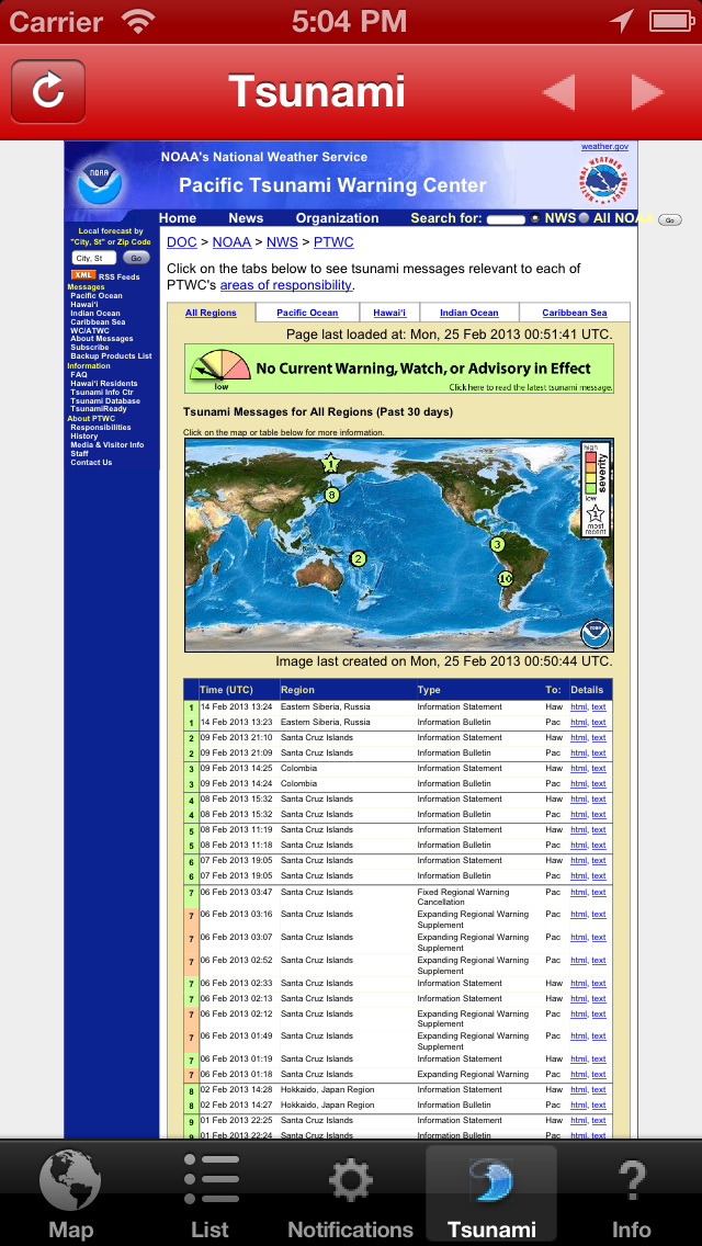 Earthquake - International maps, reports, & custom alerts Screenshot