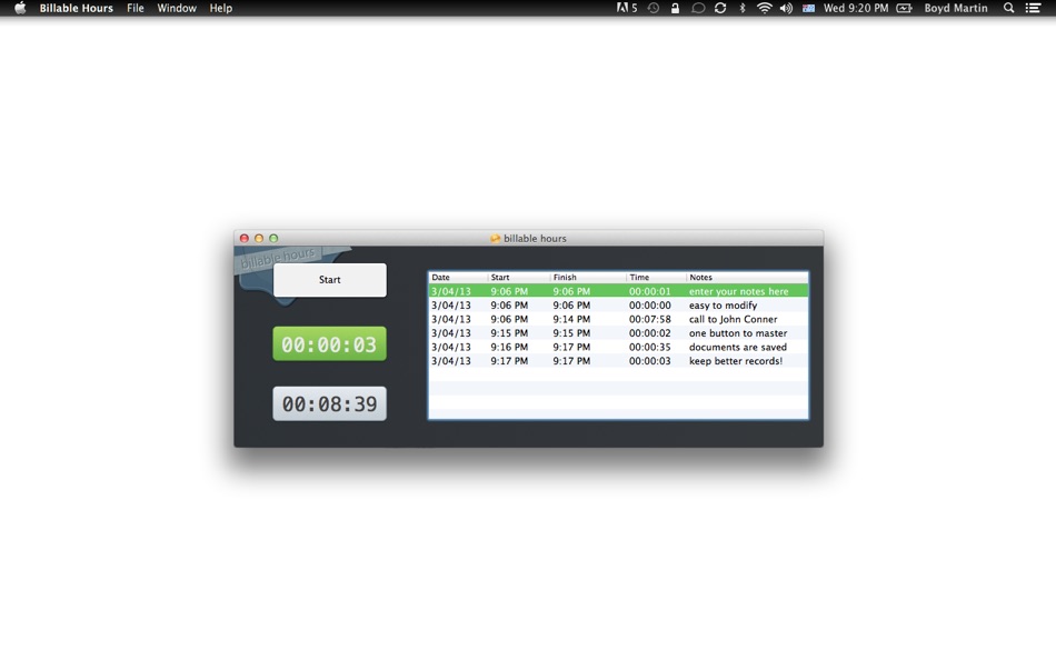 Billable Hours for Mac OS X - 1.0 - (macOS)
