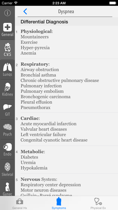 Clinical Skills - History, Symptoms & Physical Examination Screenshot