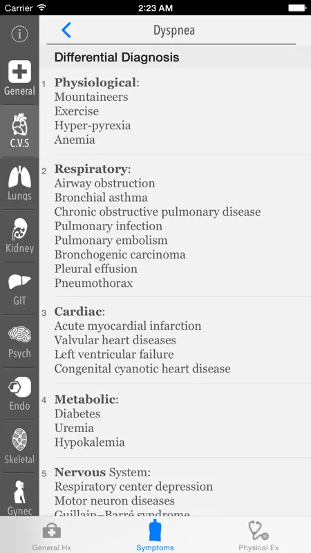 Clinical Skills - History, Symptoms & Physical Examination screenshot 2 of 5