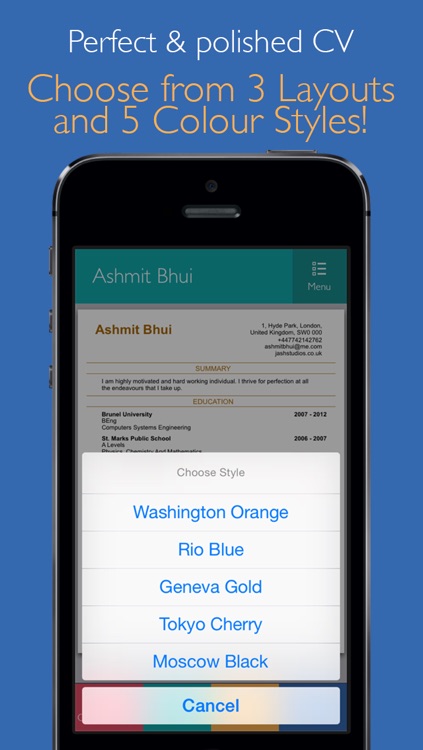 Pocket CV : Professional Resume Designer On The Go screenshot-3