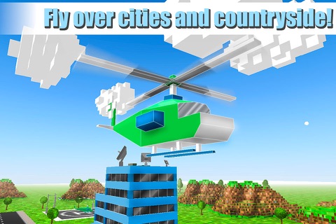 Cube Helicopter: Flight Simulator 3D Free screenshot 2