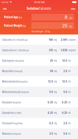 Sedation Calculator screenshot