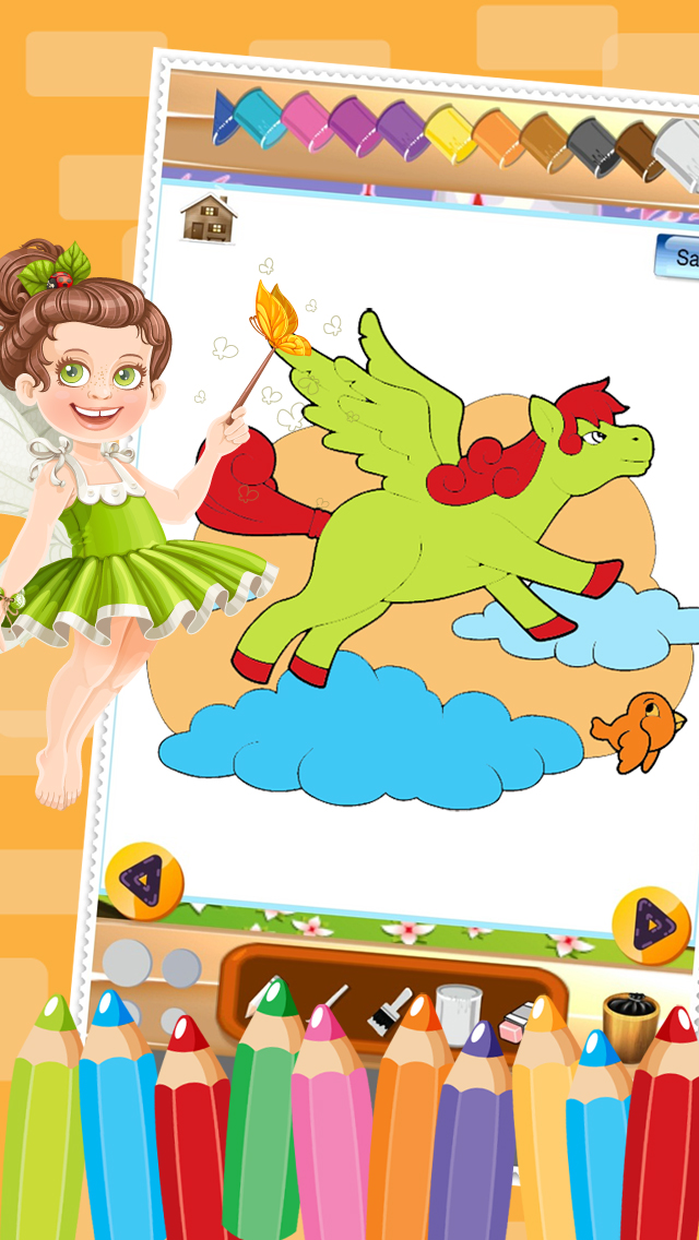 Little Unicorn Colorbook Drawing to Paint Coloring Game for Kids