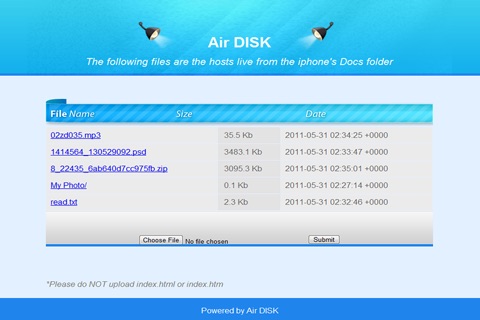 Air Disk - Wireless HTTP File Sharing screenshot 2