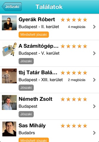 JoSzaki.hu szakemberkereső screenshot 2