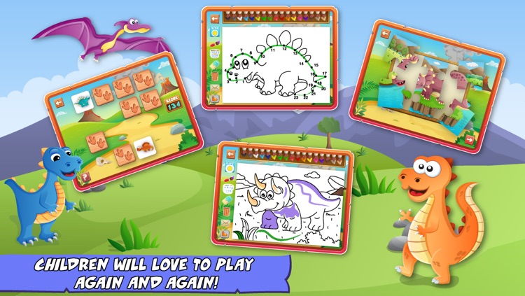 Dinosaurs Activity Center Paint & Play Free - All In One Educational Dino Learning Games for Toddlers and Kids screenshot-3